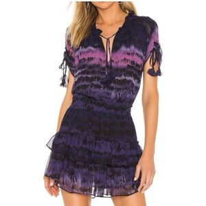 Misa Los Angeles Dark Purple Ruffle Dress